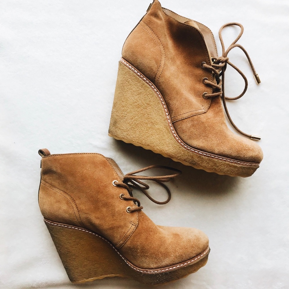 Tory Burch Brown Booties Wedges